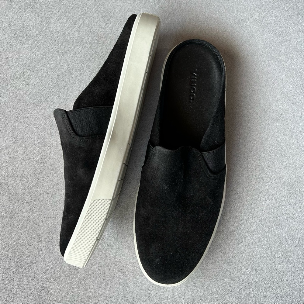 Vince ~ Black Suede Slip On Mule ~ Women’s Size 9.5